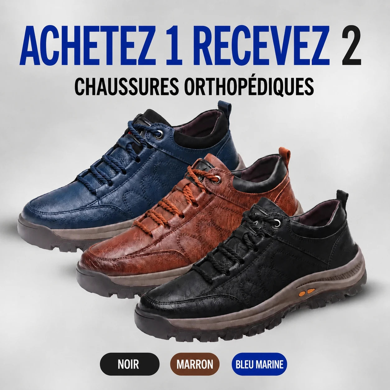 1 ACHETÉ = 1 OFFERT – Chaussures Orthopédiques OrthoPlush